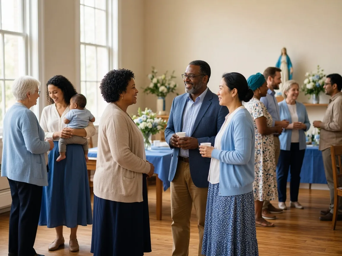 Friends gathered after the service