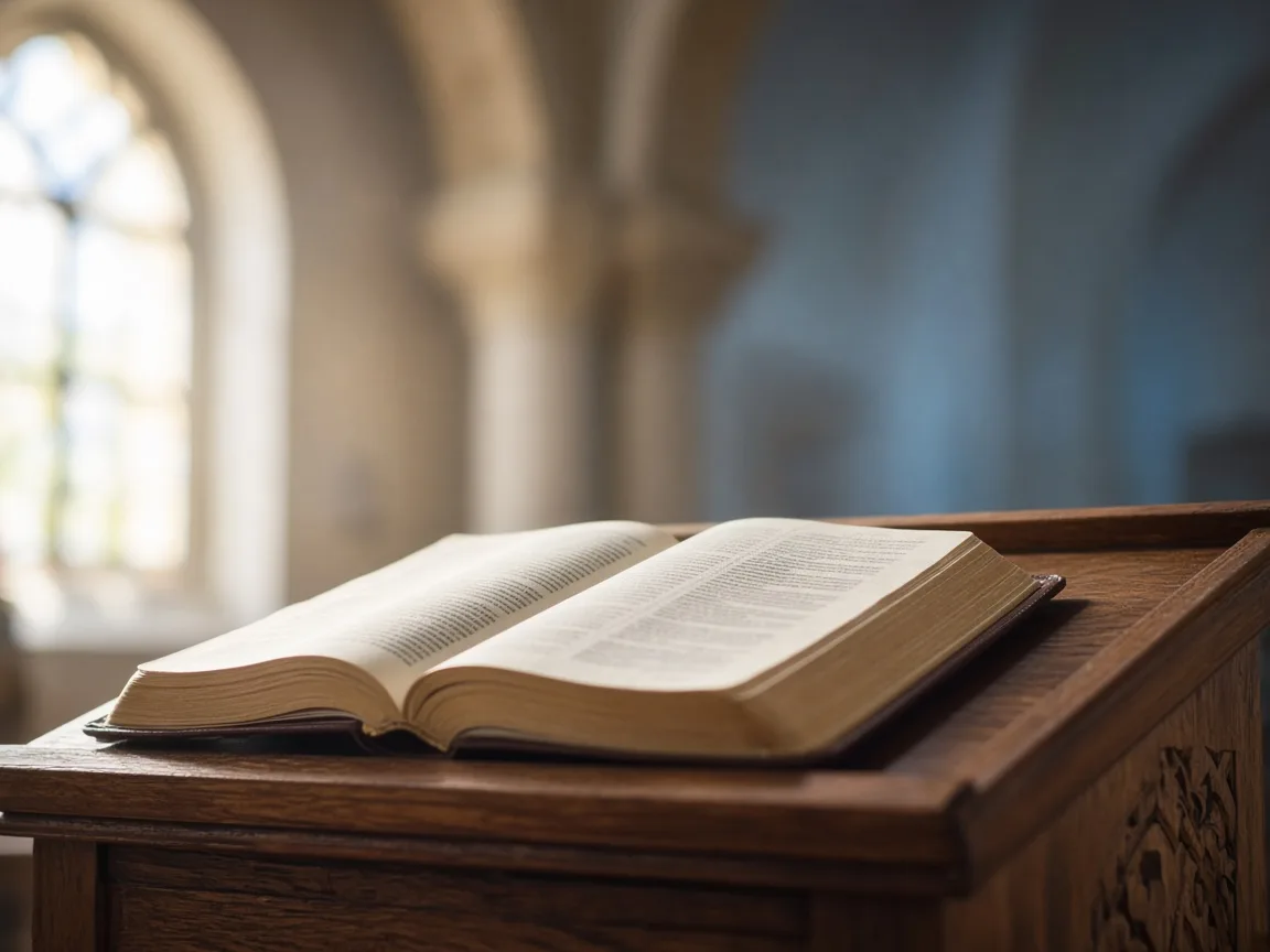 Open Bible on the lectern